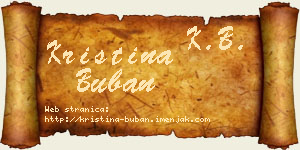 Kristina Buban vizit kartica